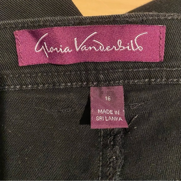 Gloria Vanderbilt Women’s plus size 16 high rise straight leg black denim jeans - Picture 4 of 7